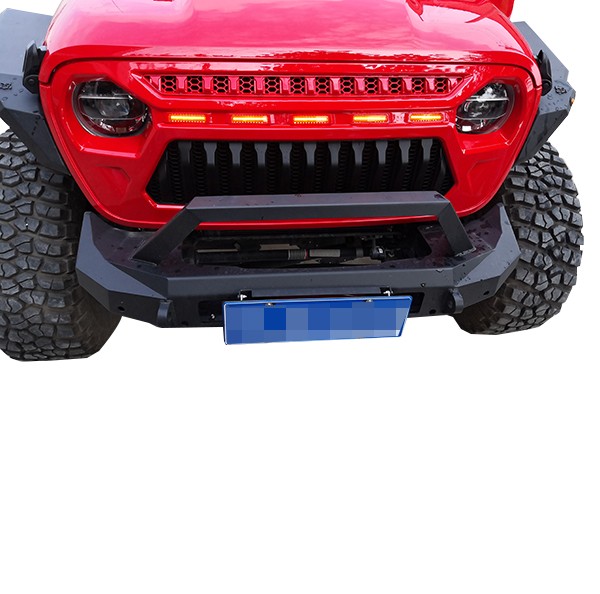 New 18-19 Front Grille with 5 Amber Light for Jeep JL JT angry Ⅲ Grille 