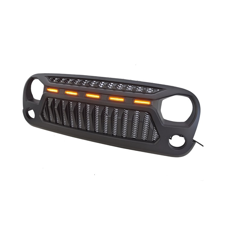 New 07-17 Front Grille with 5 Amber Light for Jeep JK Ⅱ Rebel Grille