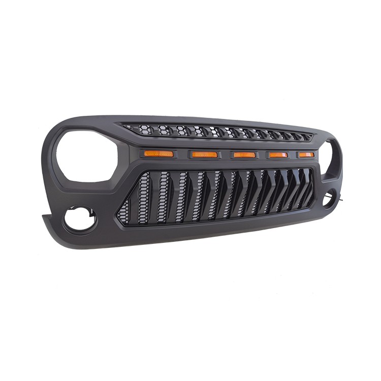 New 07-17 Front Grille with 5 Amber Light for Jeep JK Ⅱ Rebel Grille